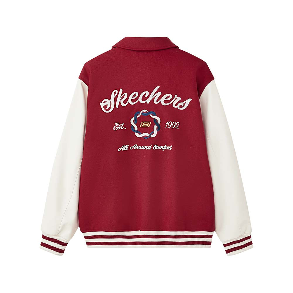 Skechers men's CNY Woven Quilted Jacket in Savvy Red for lifestyle wear