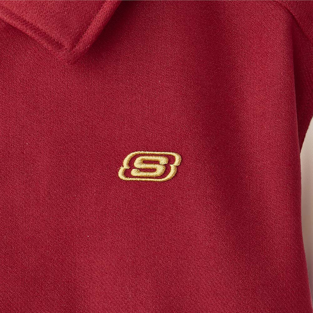 Skechers men's CNY Woven Quilted Jacket in Savvy Red for lifestyle wear