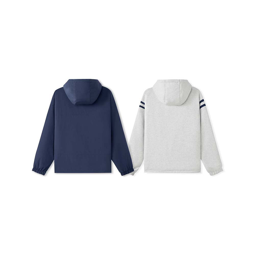 Skechers men's Sport-Utility Reversible Quilted Jacket in Light White/Gray for lifestyle wear