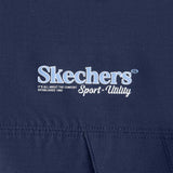 Skechers men's Sport-Utility Reversible Quilted Jacket in Light White/Gray for lifestyle wear
