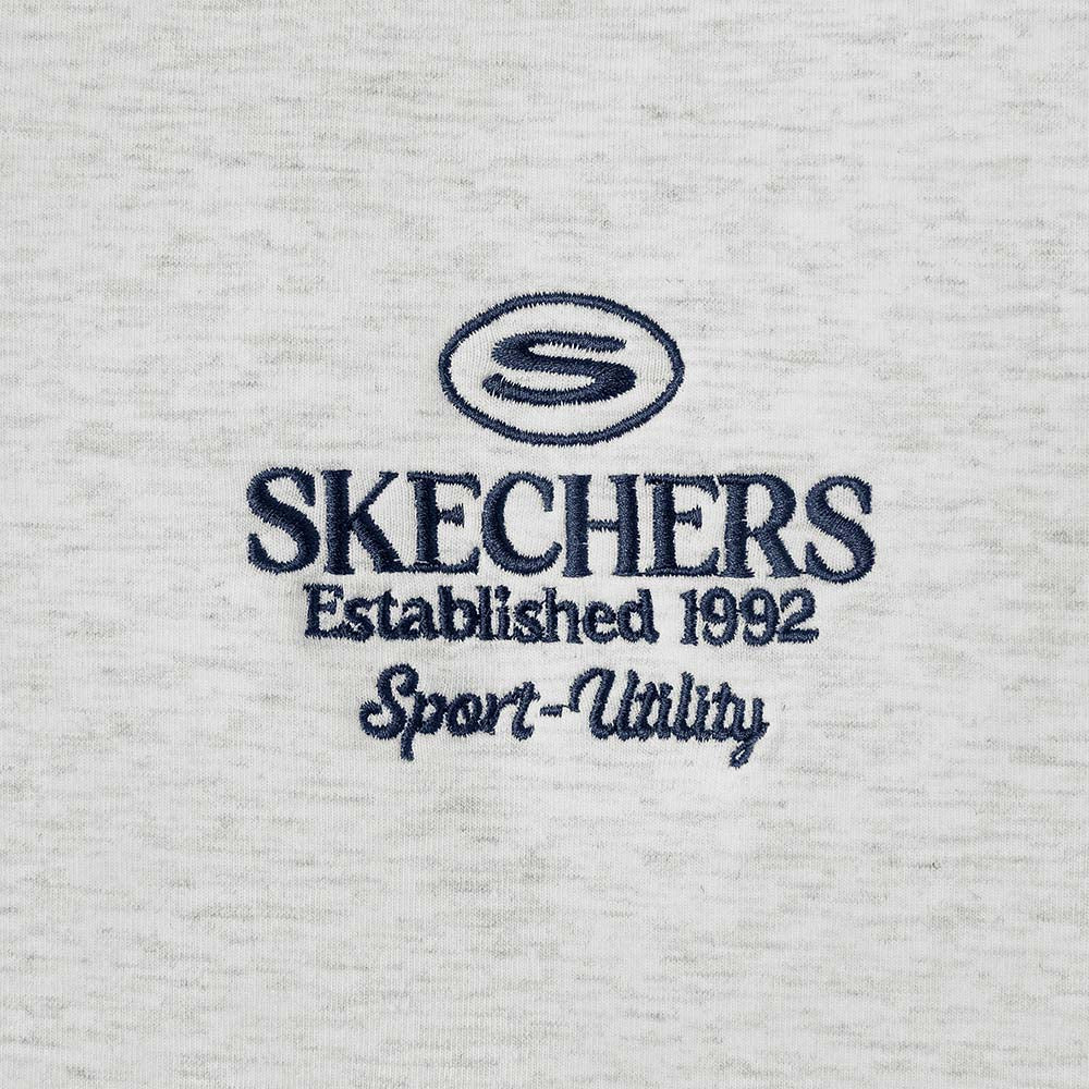 Skechers men's Sport-Utility Reversible Quilted Jacket in Light White/Gray for lifestyle wear