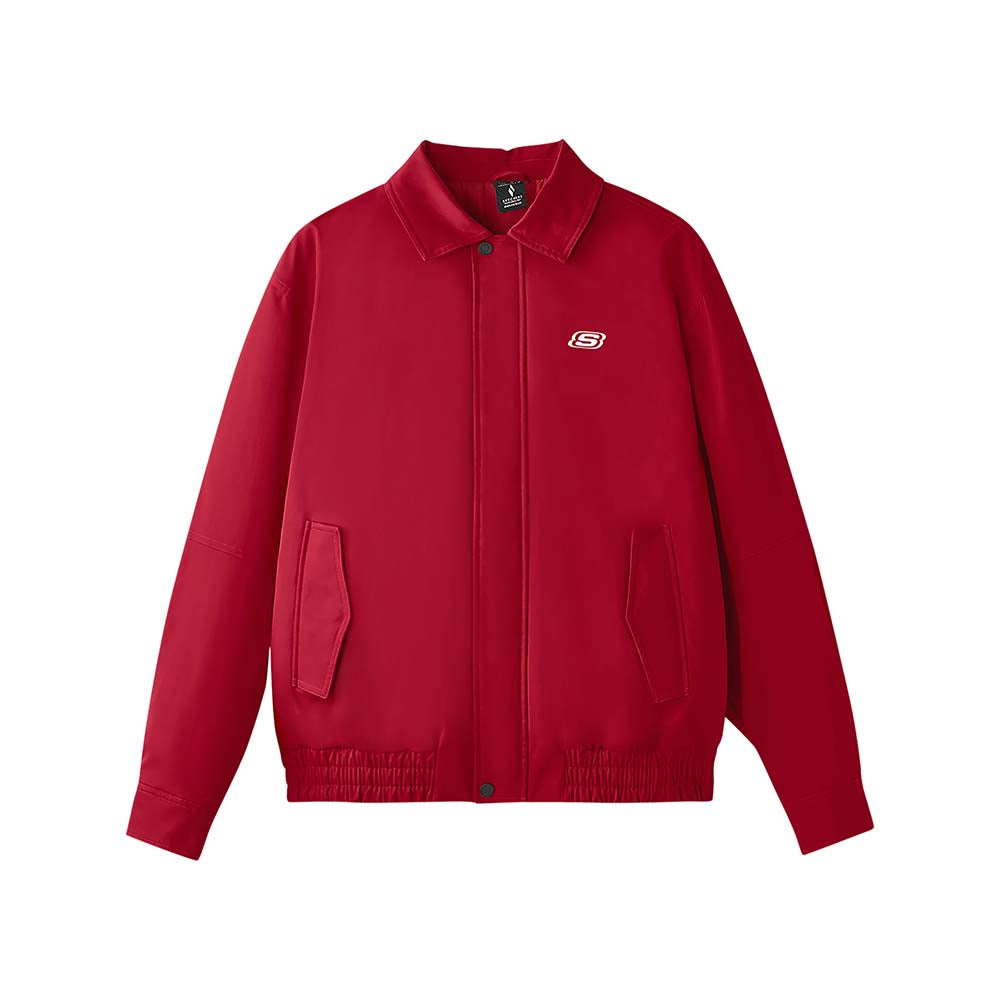 Skechers unisex CNY Woven Quilted Jacket in Savvy Red for lifestyle wear