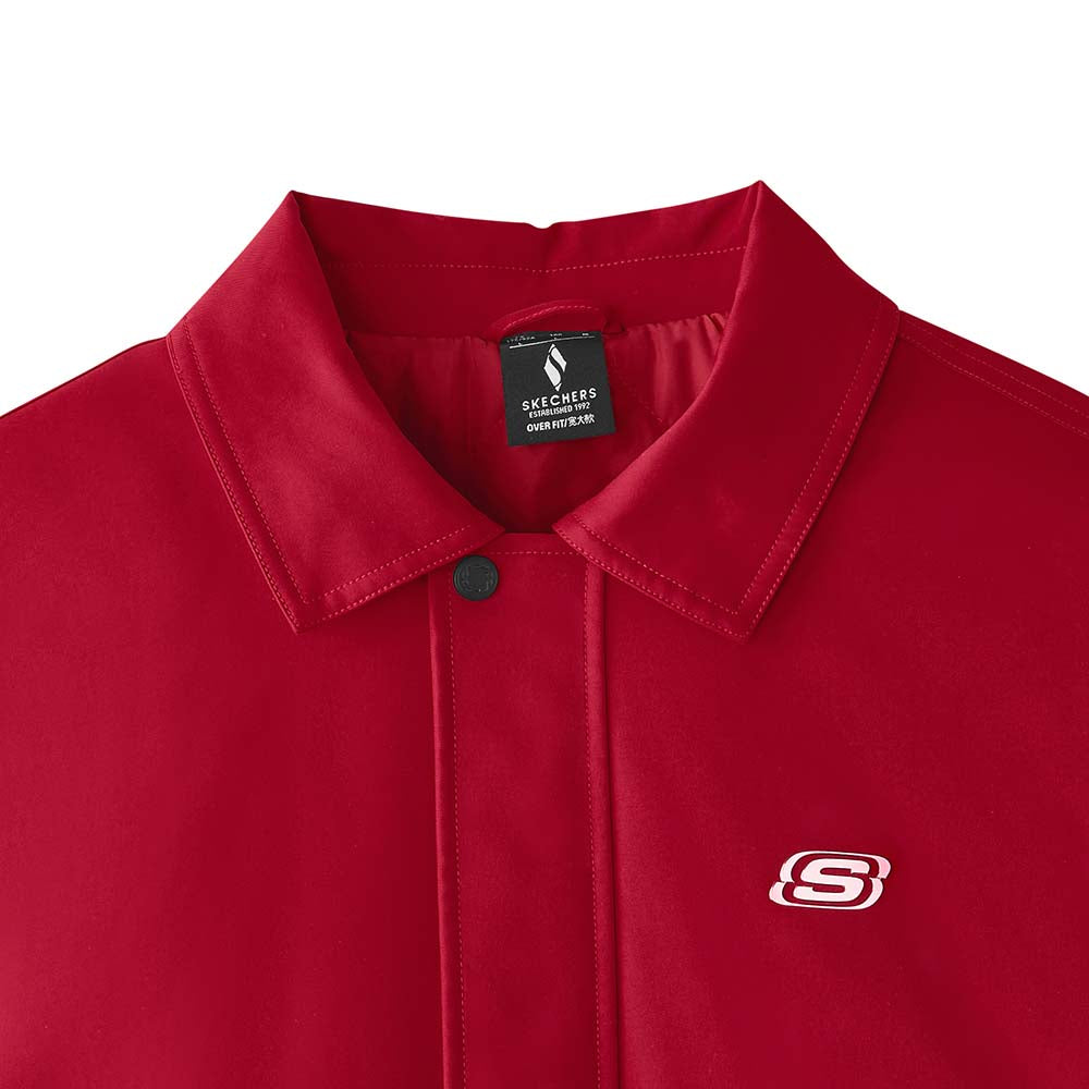Skechers unisex CNY Woven Quilted Jacket in Savvy Red for lifestyle wear
