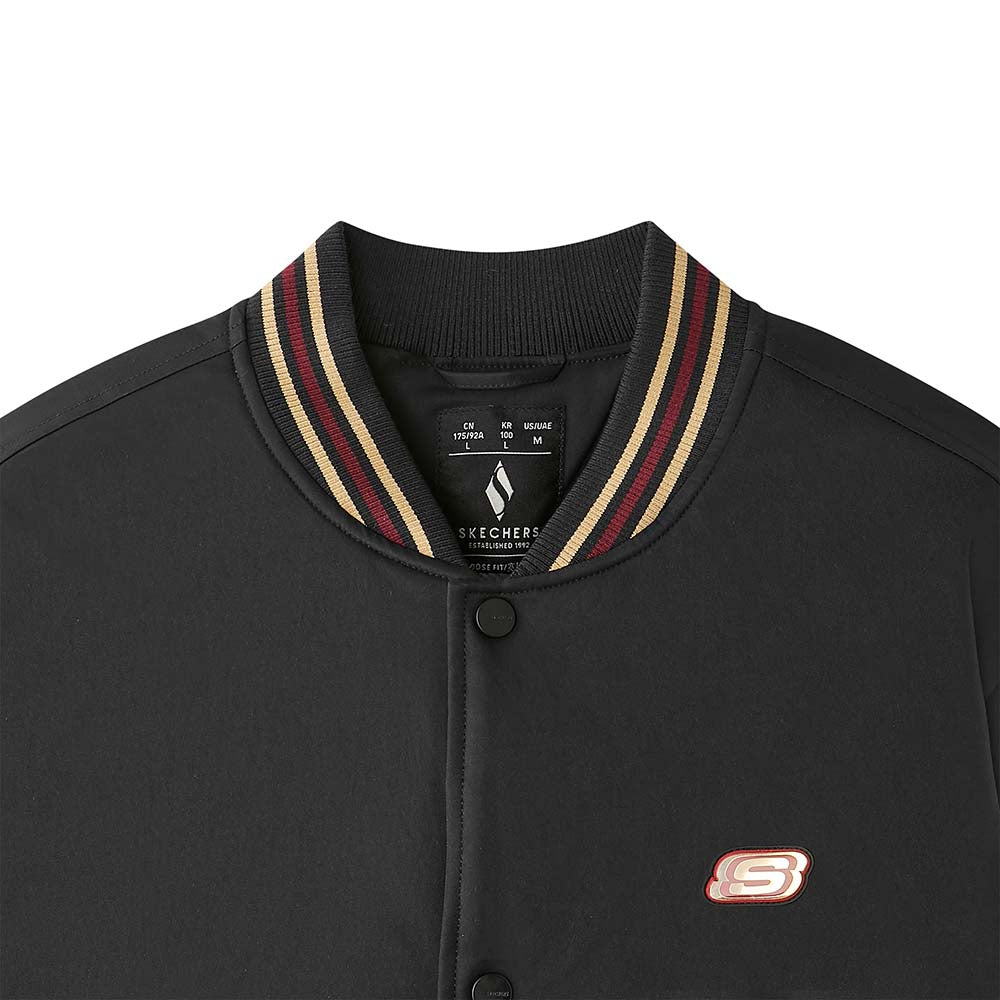 Skechers unisex CNY Woven Quilted Jacket in Black Beauty for lifestyle wear