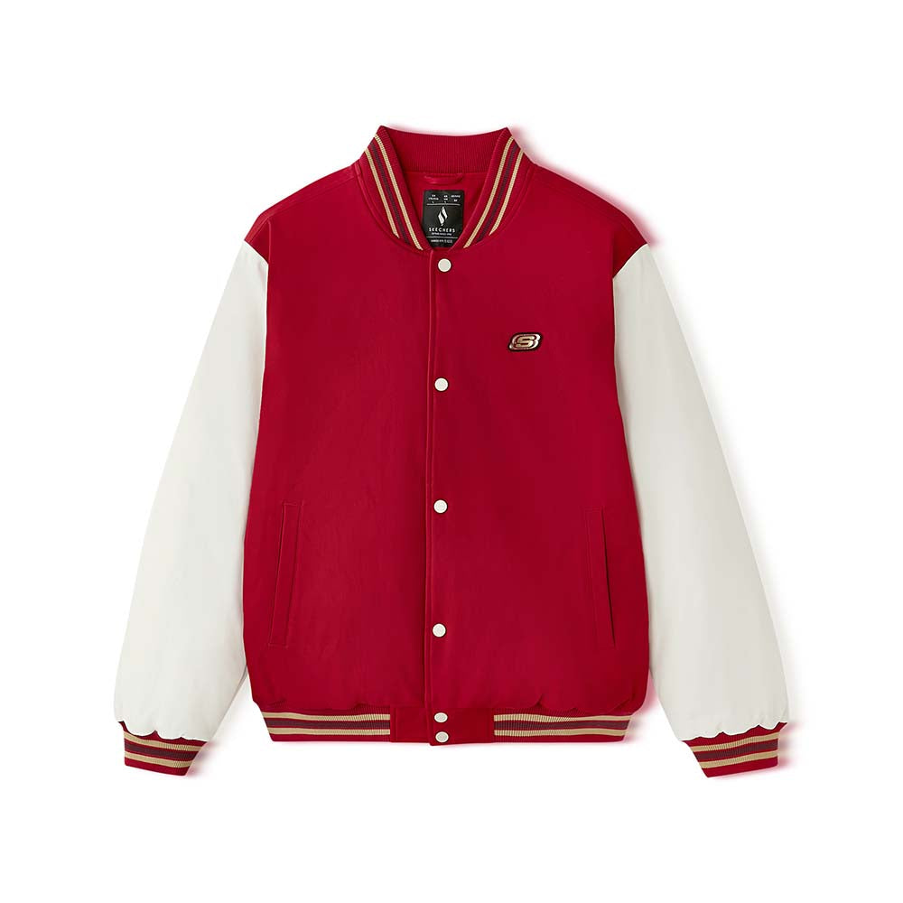 Skechers unisex CNY Woven Quilted Jacket in Savvy Red for lifestyle wear