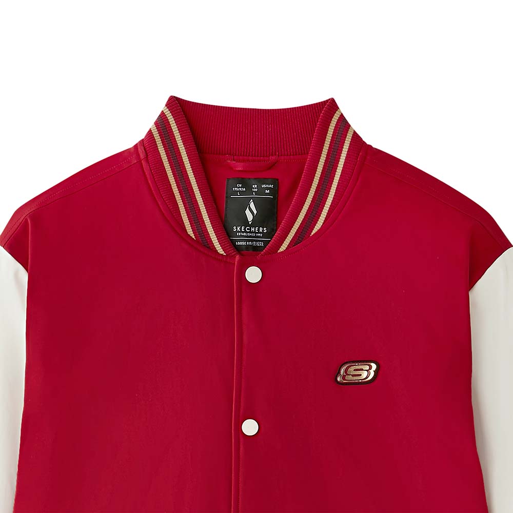 Skechers unisex CNY Woven Quilted Jacket in Savvy Red for lifestyle wear
