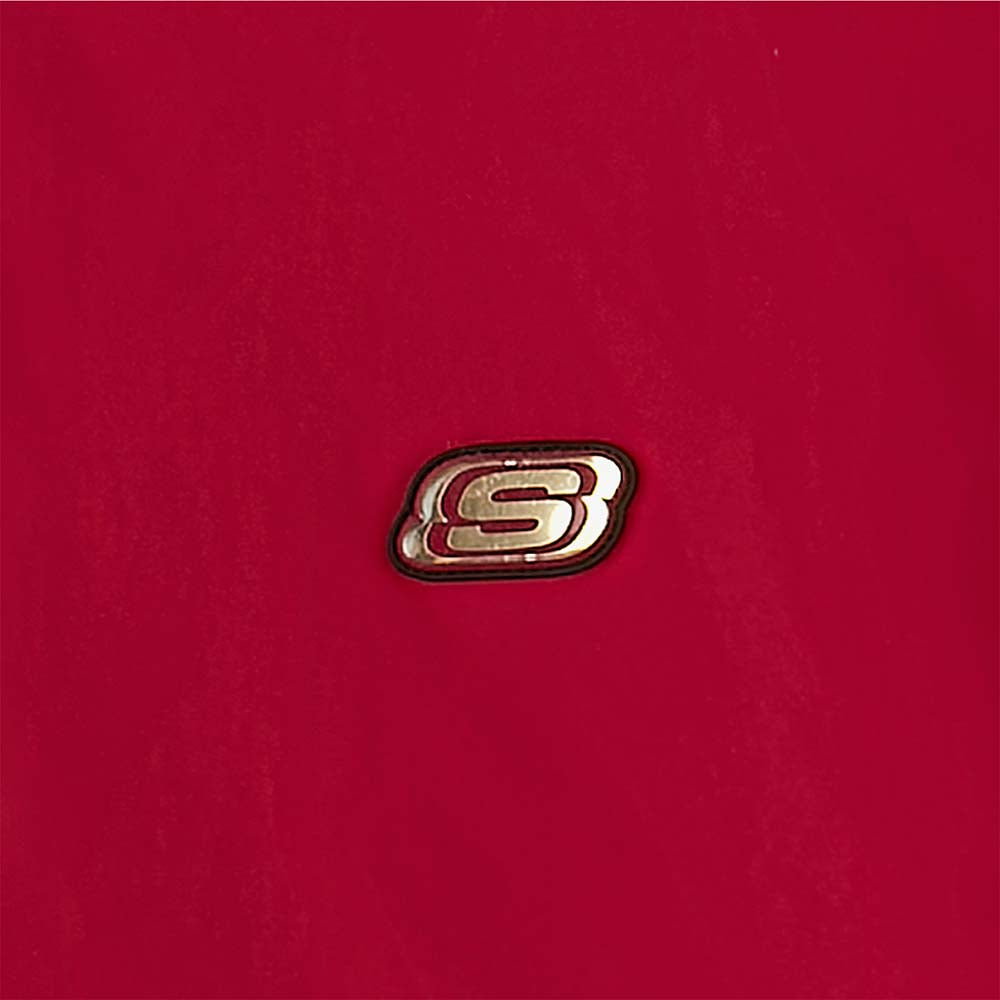 Skechers unisex CNY Woven Quilted Jacket in Savvy Red for lifestyle wear