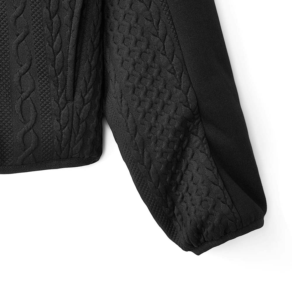 Skechers women's CNY Knit Quilted Jacket in Black Beauty for lifestyle wear