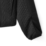 Skechers women's CNY Knit Quilted Jacket in Black Beauty for lifestyle wear