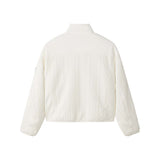 Skechers women's CNY Knit Quilted Jacket in Marshmallow for lifestyle wear