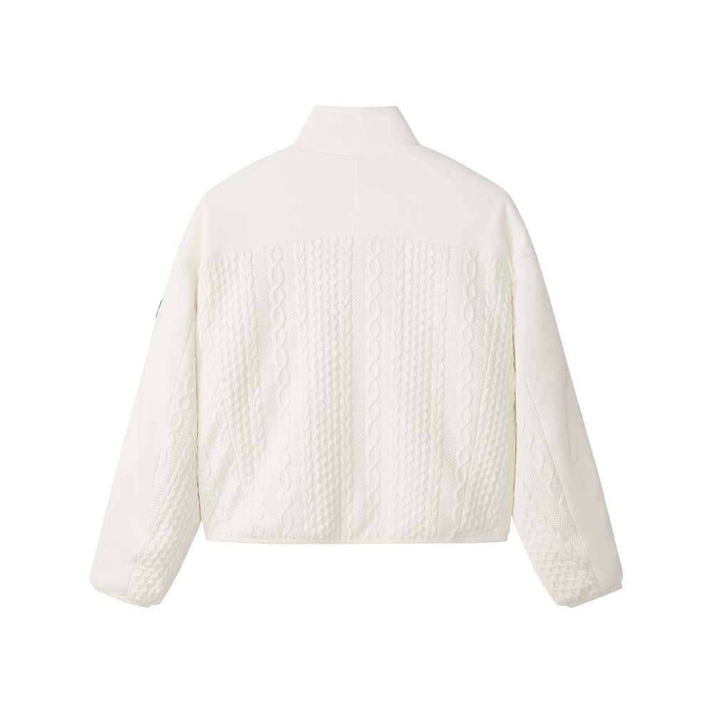 Skechers women's CNY Knit Quilted Jacket in Marshmallow for lifestyle wear