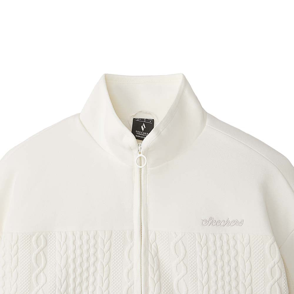 Skechers women's CNY Knit Quilted Jacket in Marshmallow for lifestyle wear