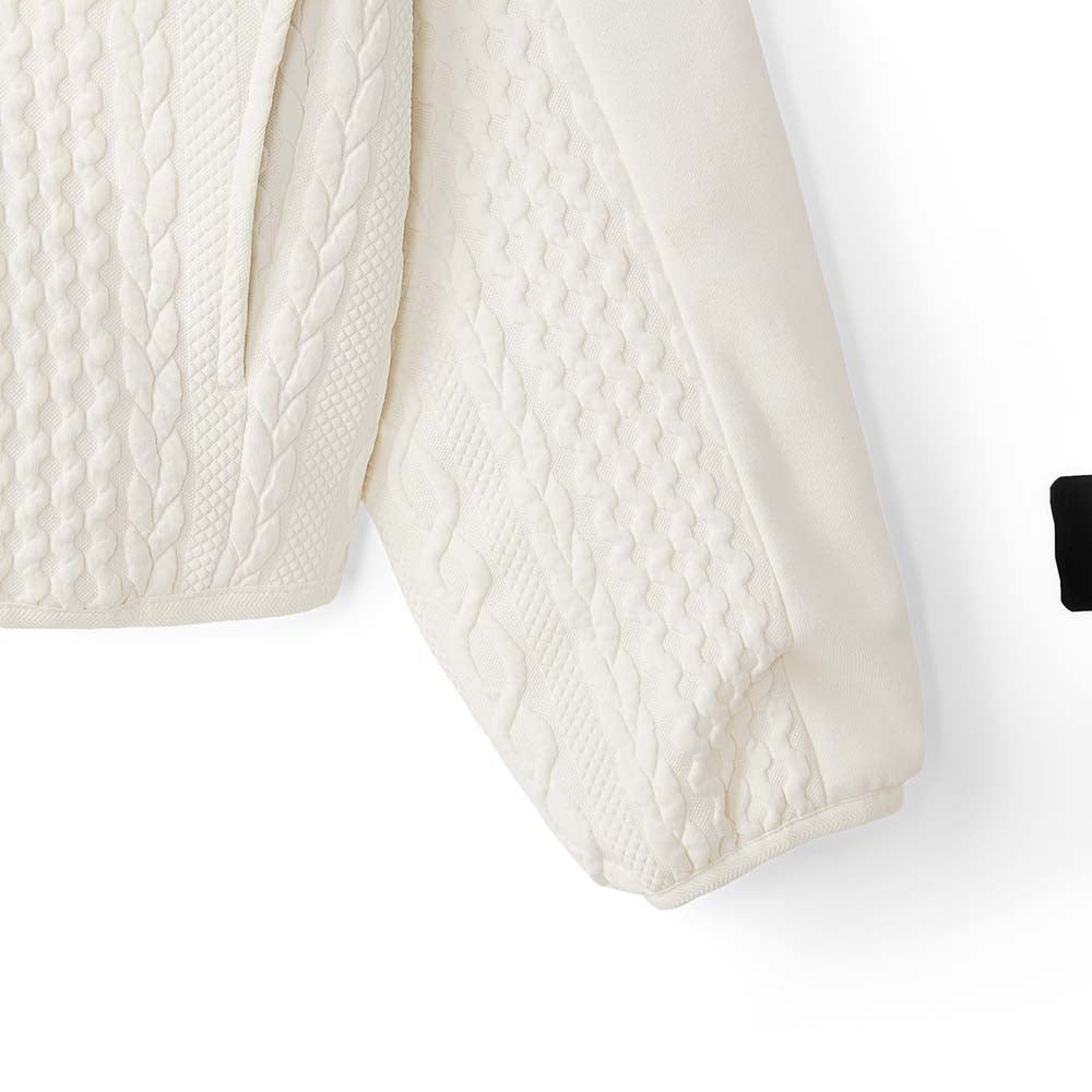 Skechers women's CNY Knit Quilted Jacket in Marshmallow for lifestyle wear