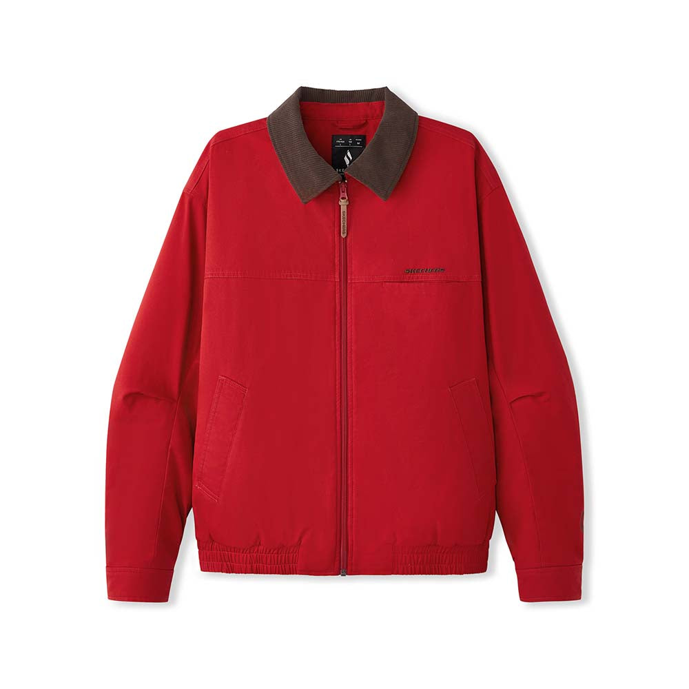 Skechers unisex CNY Woven Quilted Jacket in Savvy Red for lifestyle wear