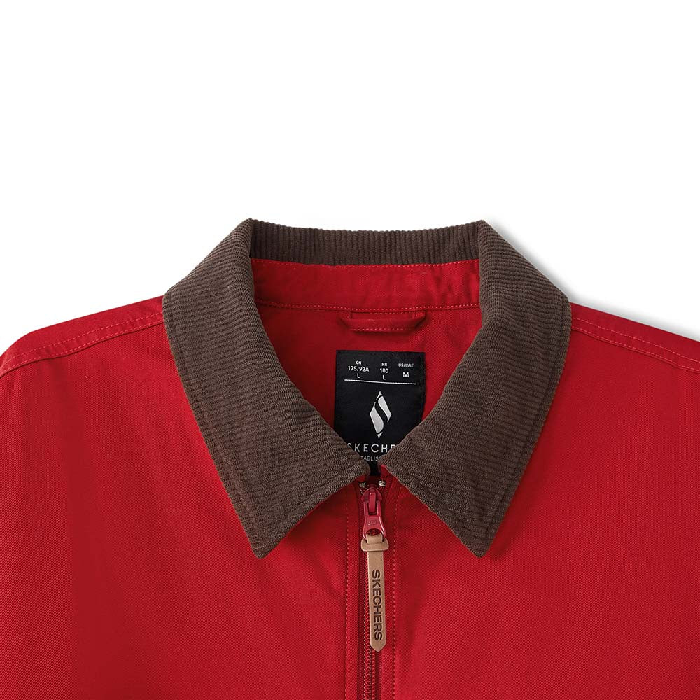 Skechers unisex CNY Woven Quilted Jacket in Savvy Red for lifestyle wear