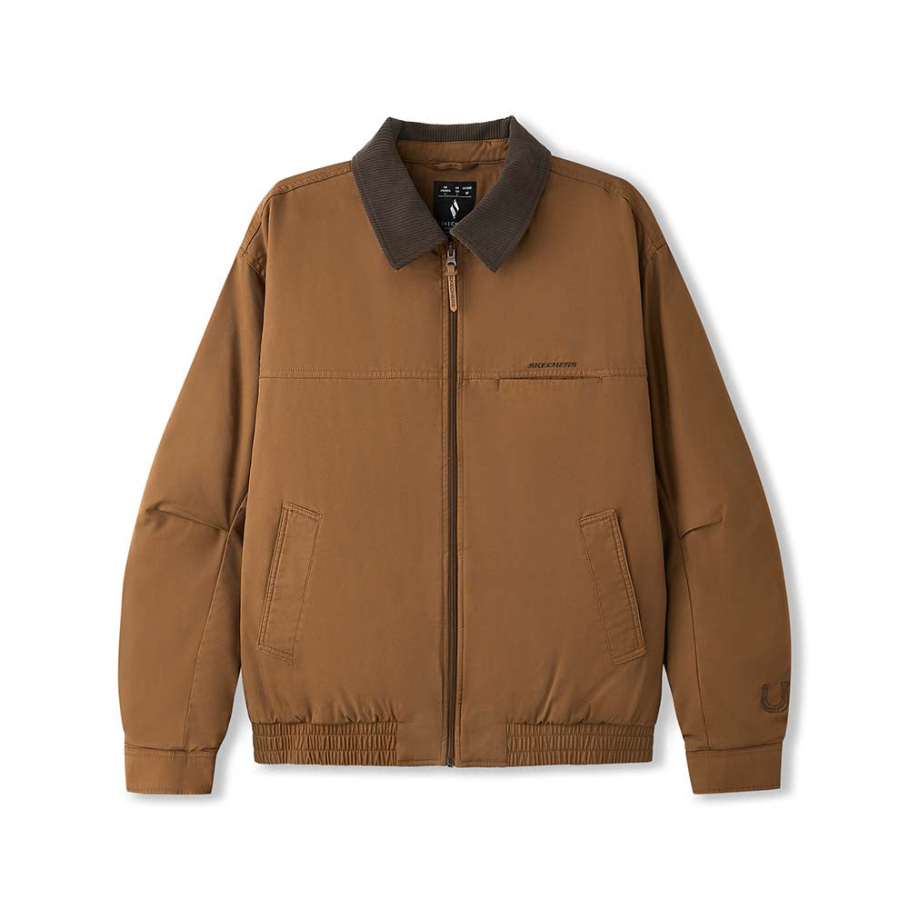 Skechers unisex CNY Woven Quilted Jacket in Chestnut Brown for lifestyle wear
