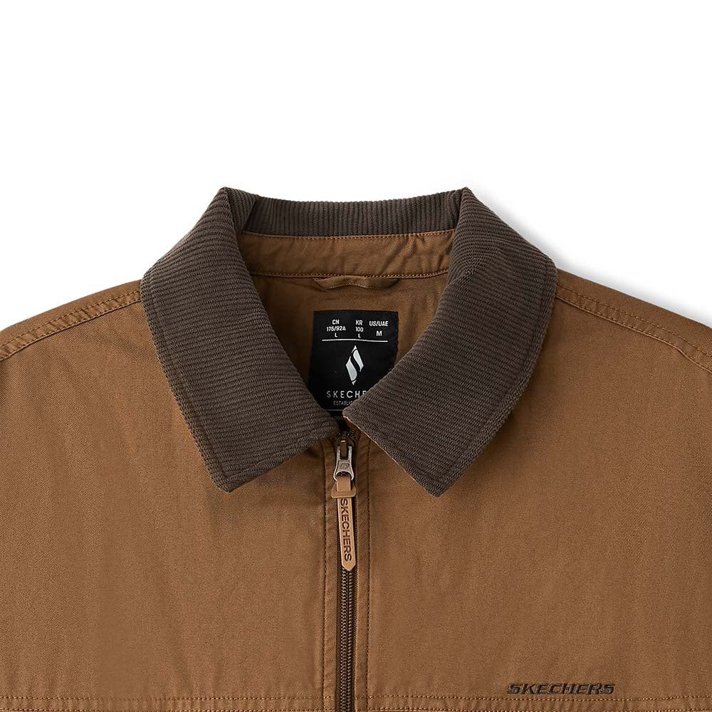 Skechers unisex CNY Woven Quilted Jacket in Chestnut Brown for lifestyle wear