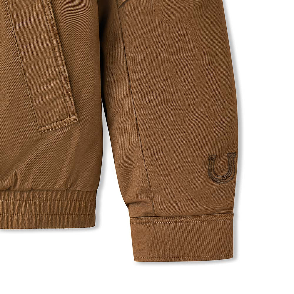 Skechers unisex CNY Woven Quilted Jacket in Chestnut Brown for lifestyle wear
