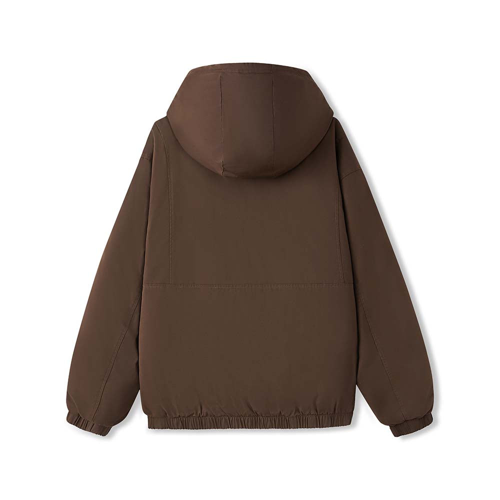 Skechers unisex CNY Woven Quilted Jacket in Dark Caramel Brown for lifestyle wear