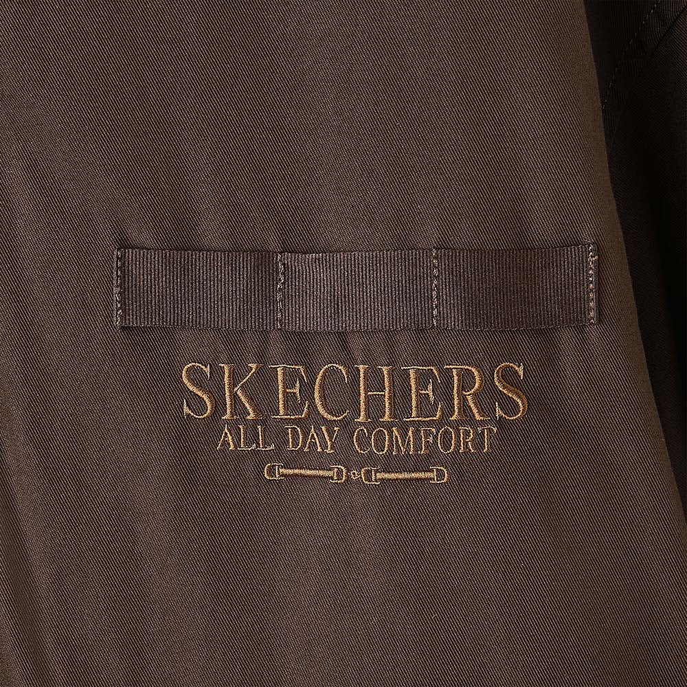 Skechers unisex CNY Woven Quilted Jacket in Dark Caramel Brown for lifestyle wear
