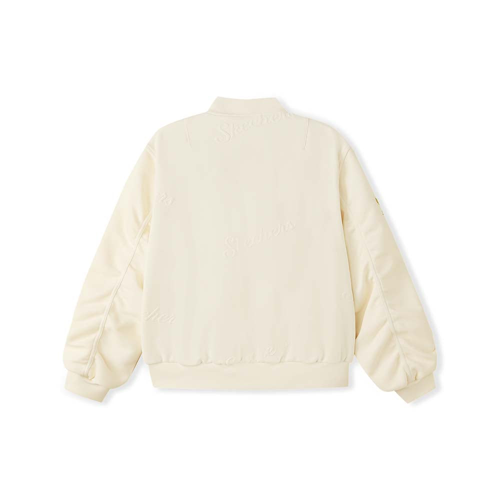 Skechers women's CNY Knit Quilted Jacket in Gardenia for lifestyle wear
