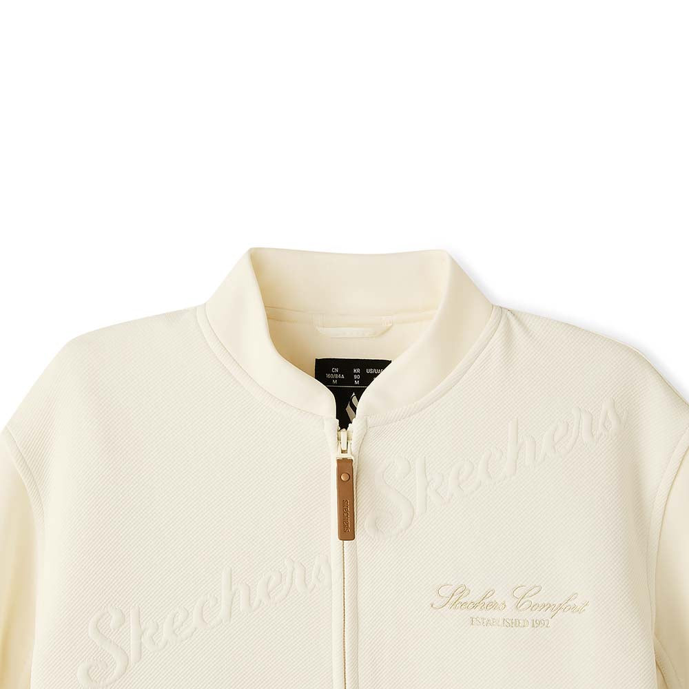 Skechers women's CNY Knit Quilted Jacket in Gardenia for lifestyle wear