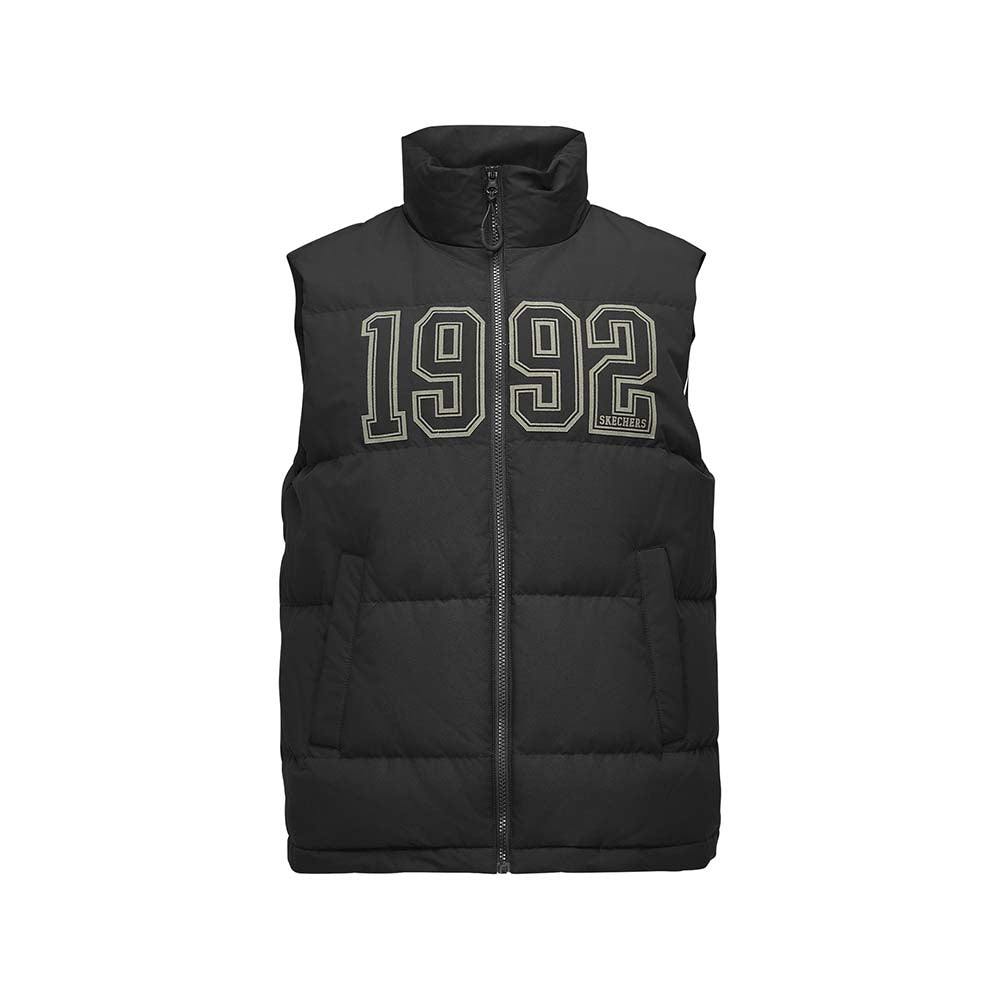 Skechers men's Sport-Utility Woven Down Vest in Black Beauty for lifestyle wear
