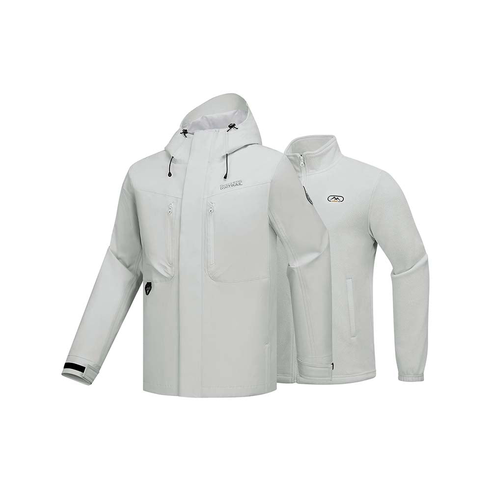 Skechers men's Go Trail 3 in 1 Jacket in Lunar Rock for outdoor performance wear
