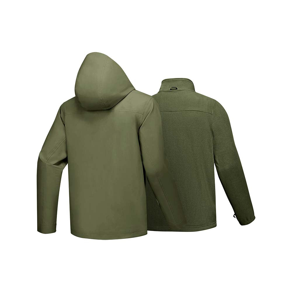 Skechers men's Go Trail 3 in 1 Jacket in Kalamata Green for outdoor performance wear
