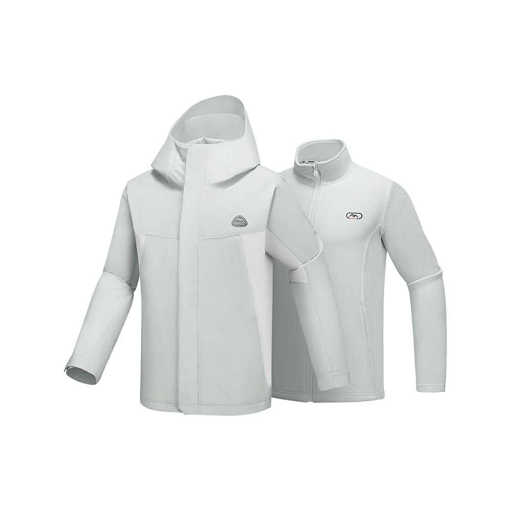 Skechers men's Go Trail 3 in 1 Jacket in Lunar Rock for outdoor performance wear