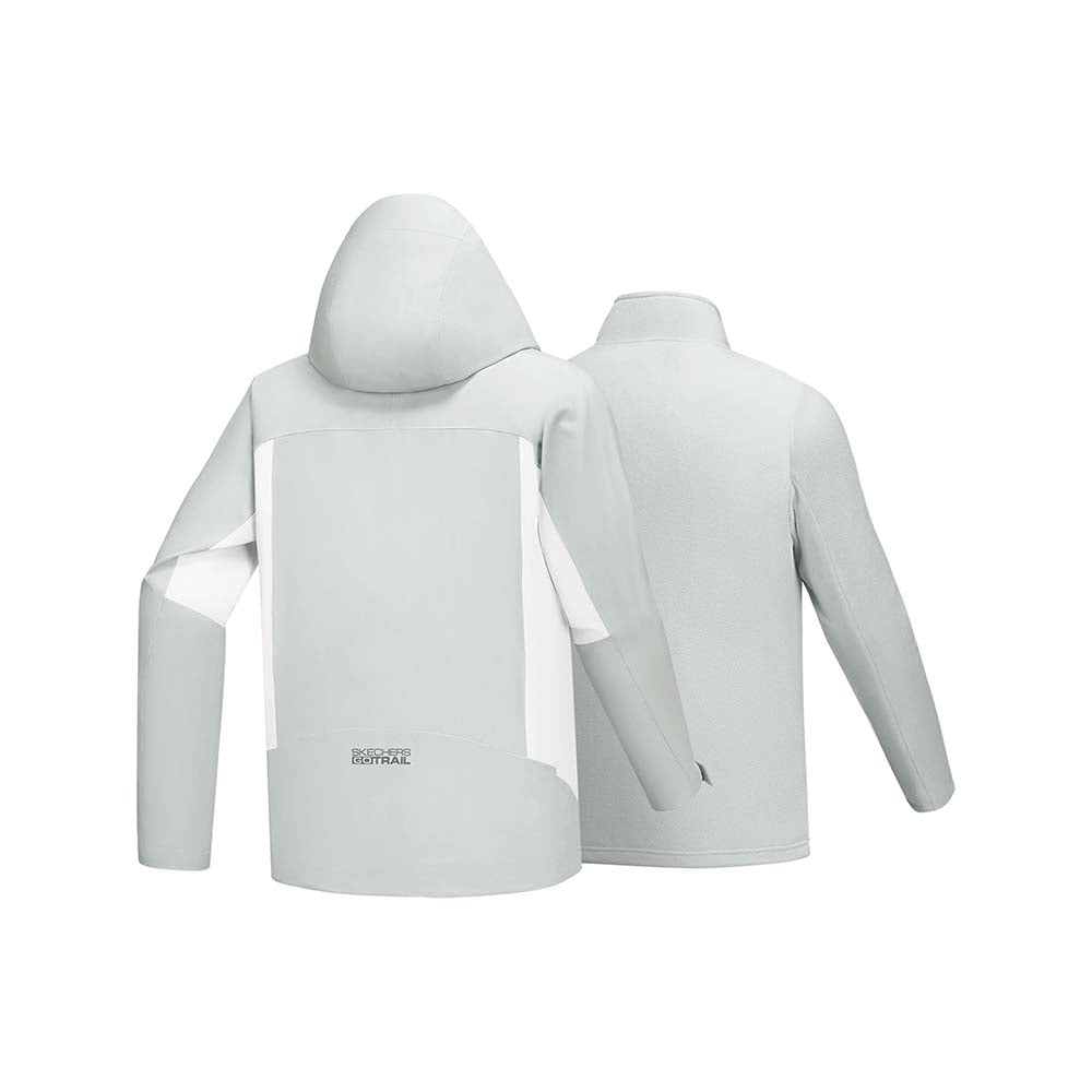 Skechers men's Go Trail 3 in 1 Jacket in Lunar Rock for outdoor performance wear