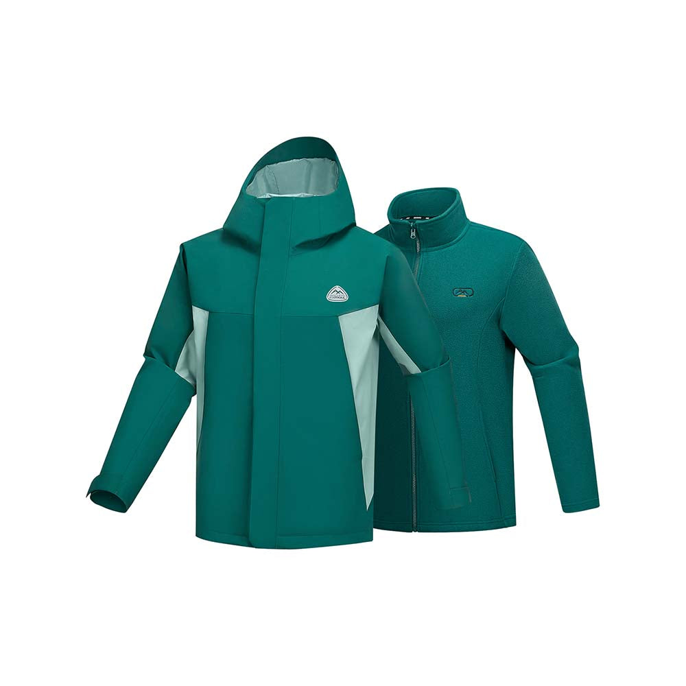 Skechers men's Go Trail 3 in 1 Jacket in Seaweed Army Green for outdoor performance wear