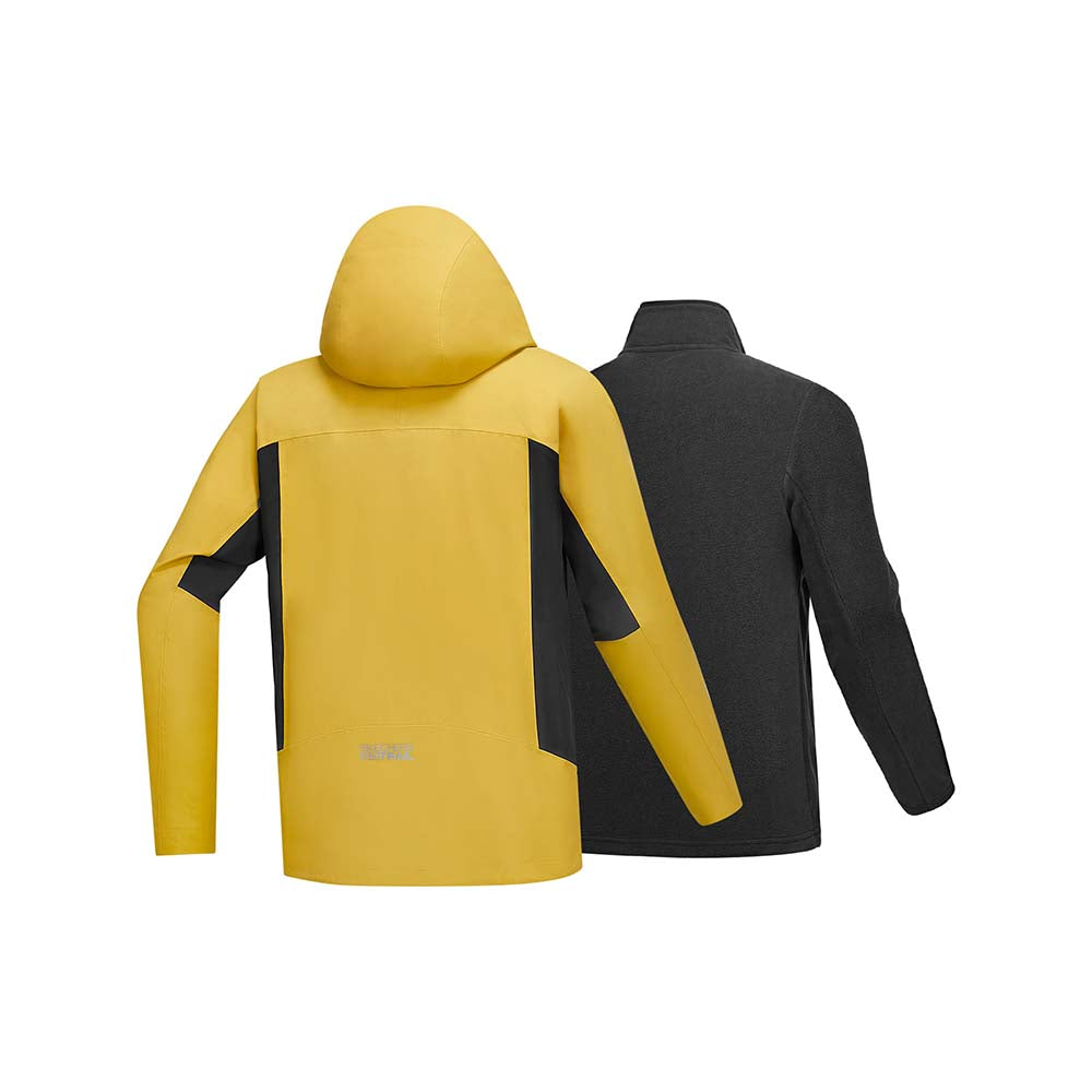 Skechers men's Go Trail 3 in 1 Jacket in Warm Golden Yellow for outdoor performance wear