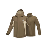 Skechers men's Go Trail 3 in 1 Jacket in Coffee Brown for outdoor performance wear