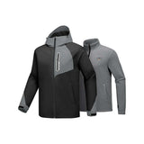 Skechers men's Go Trail 3 in 1 Jacket in Black Beauty for outdoor performance wear