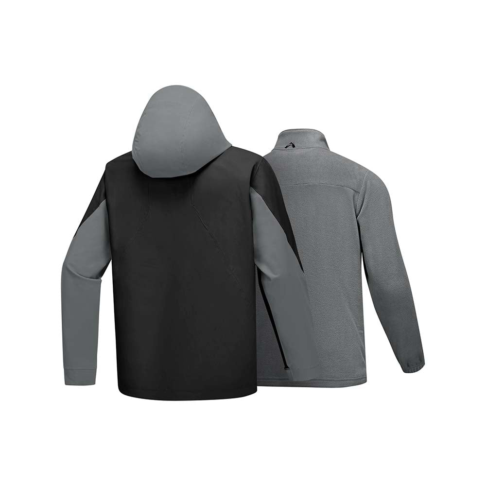 Skechers men's Go Trail 3 in 1 Jacket in Black Beauty for outdoor performance wear