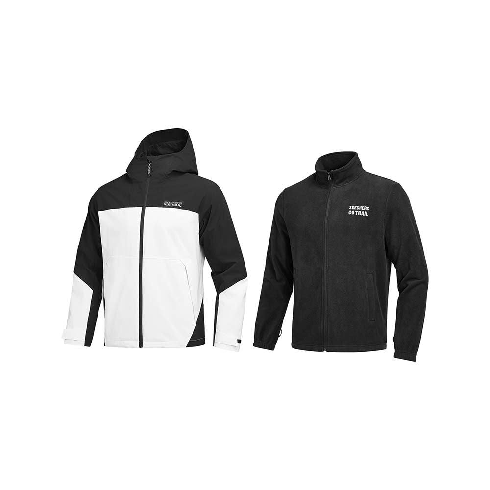 Skechers men's Go Trail 3 in 1 Jacket in Bright White for outdoor performance wear