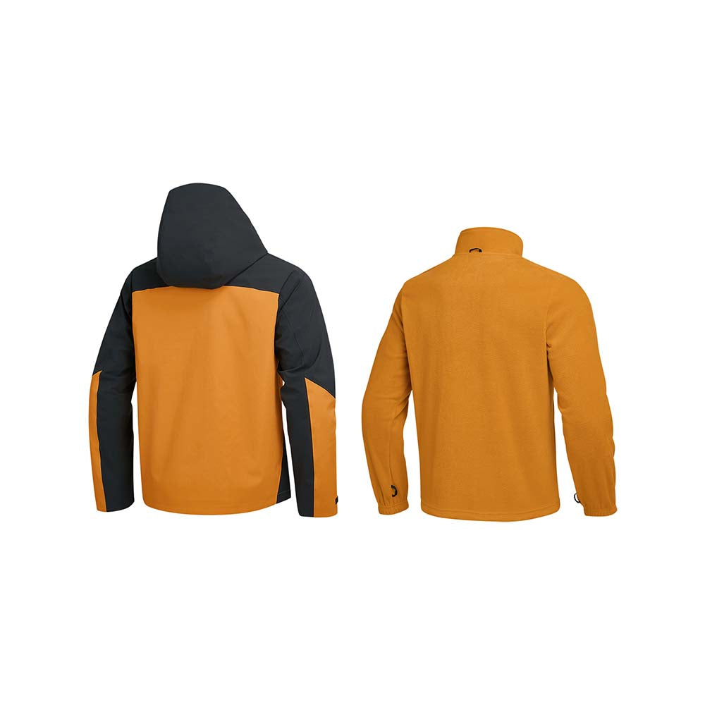 Skechers men's Go Trail 3 in 1 Jacket in Oak Brown for outdoor performance wear