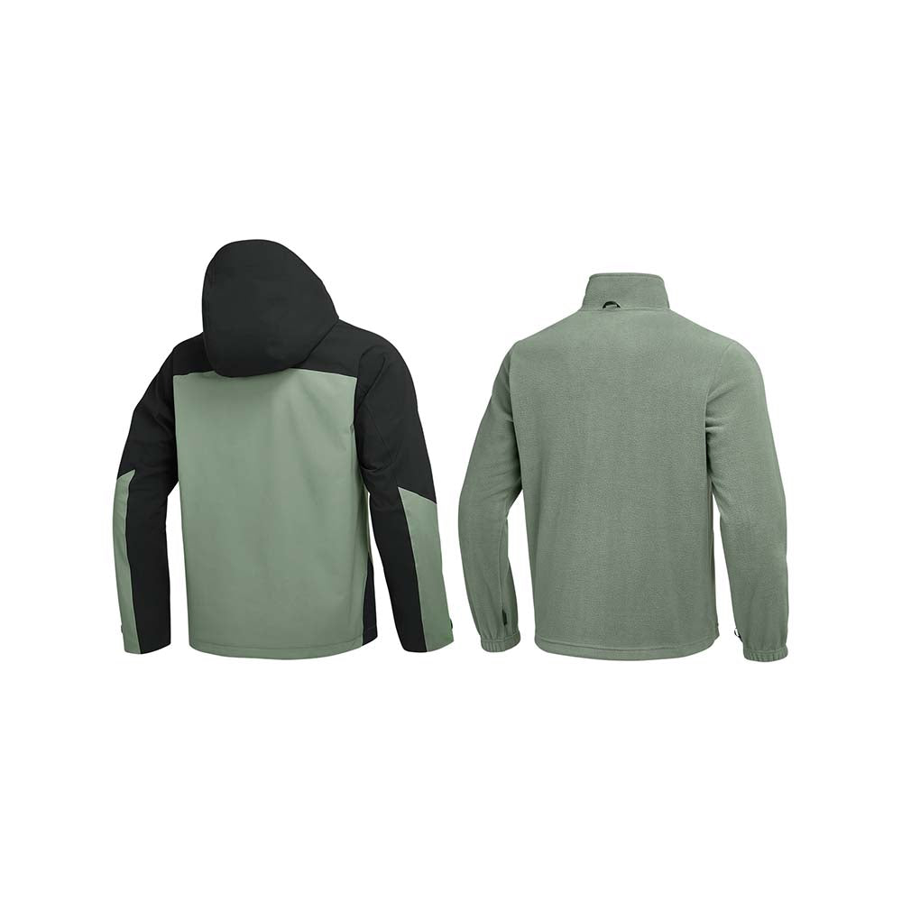 Skechers men's Go Trail 3 in 1 Jacket in Agave Green for outdoor performance wear