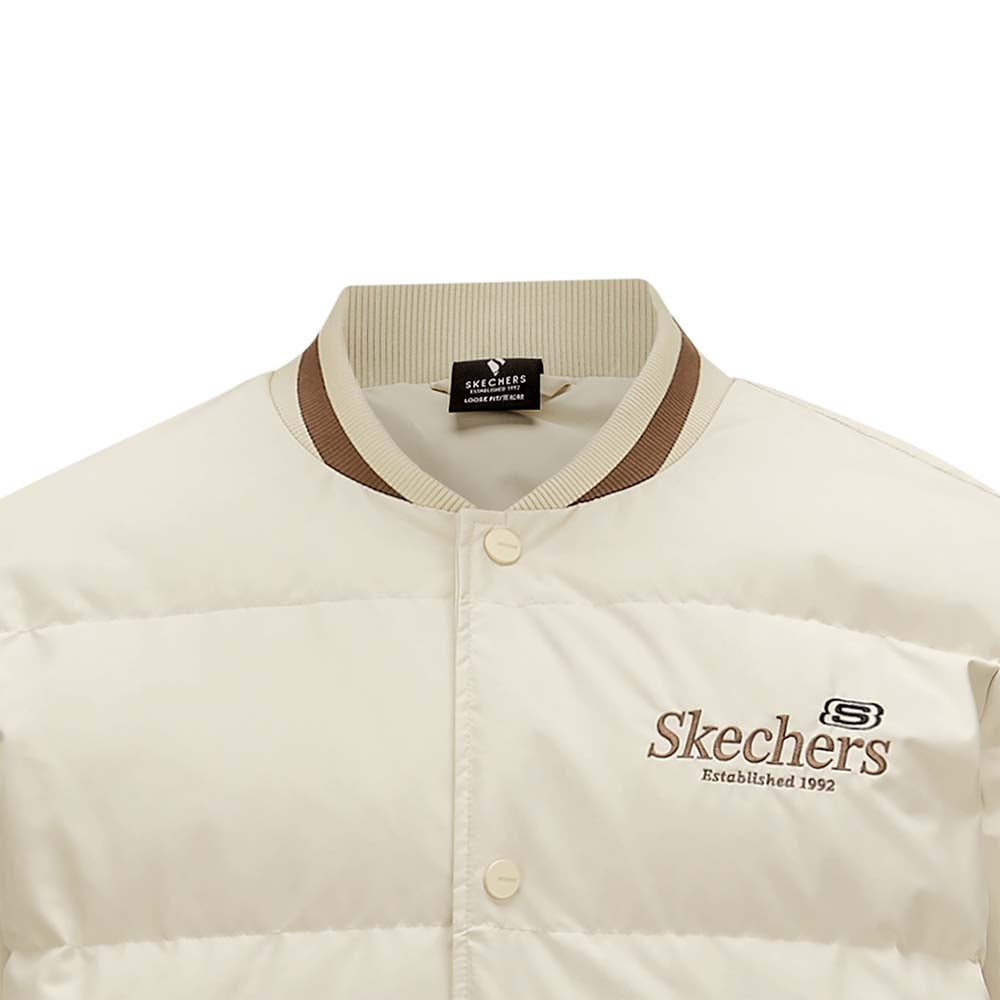 Skechers unisex Sport-Utility Woven Down Jacket in Peyote for lifestyle wear