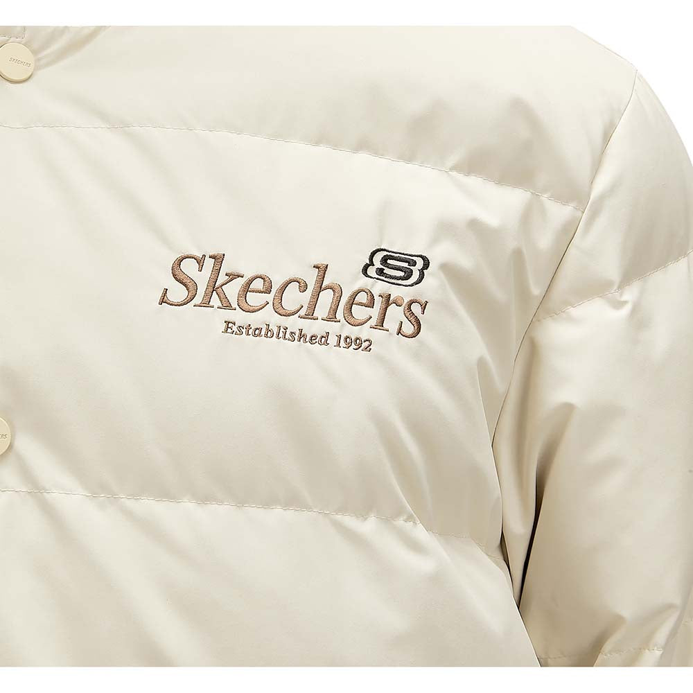 Skechers unisex Sport-Utility Woven Down Jacket in Peyote for lifestyle wear