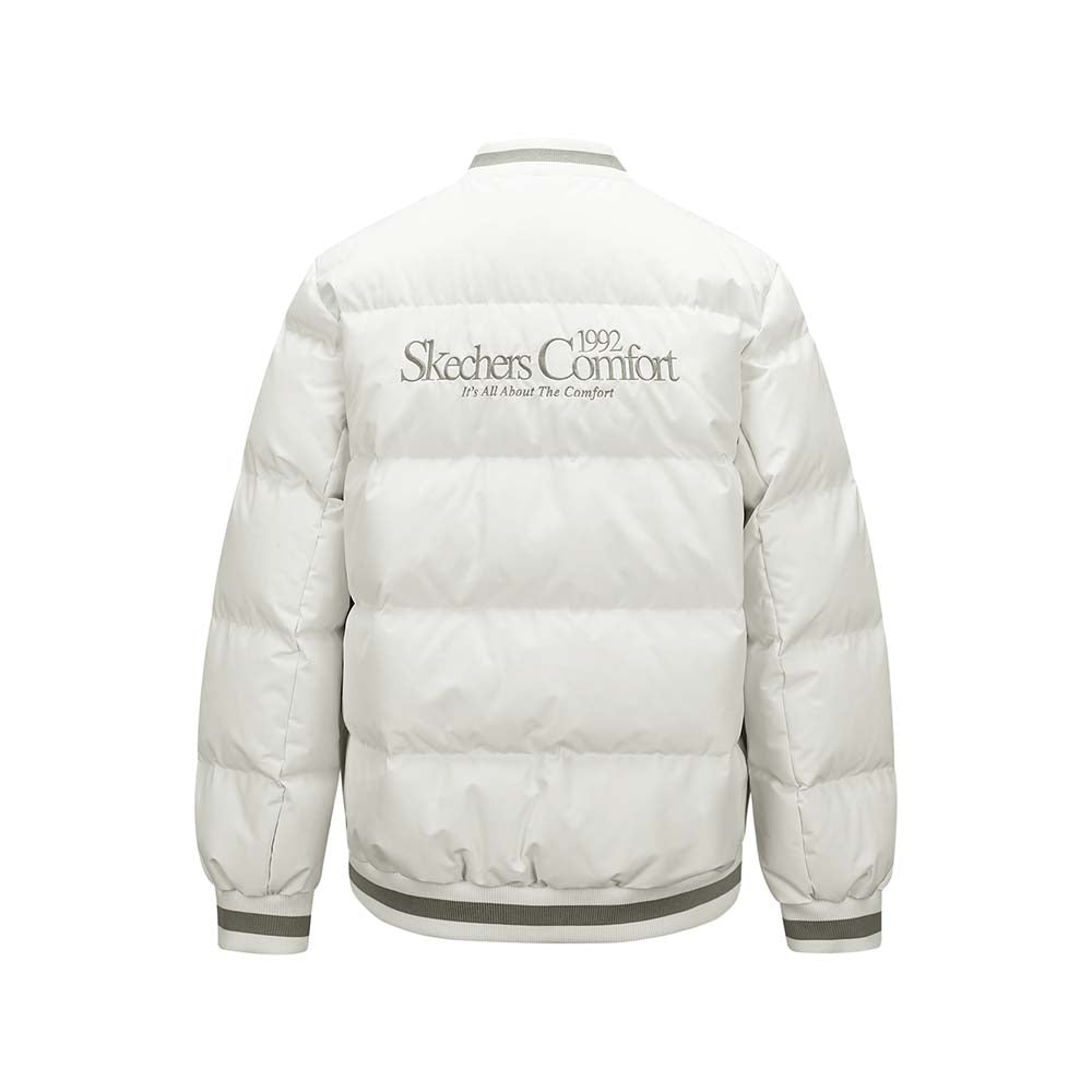 Skechers unisex Sport-Utility Woven Down Jacket in Marshmallow for lifestyle wear