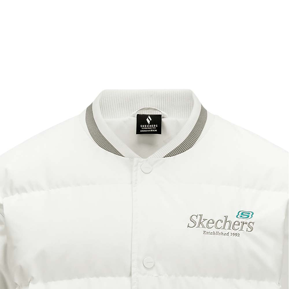 Skechers unisex Sport-Utility Woven Down Jacket in Marshmallow for lifestyle wear