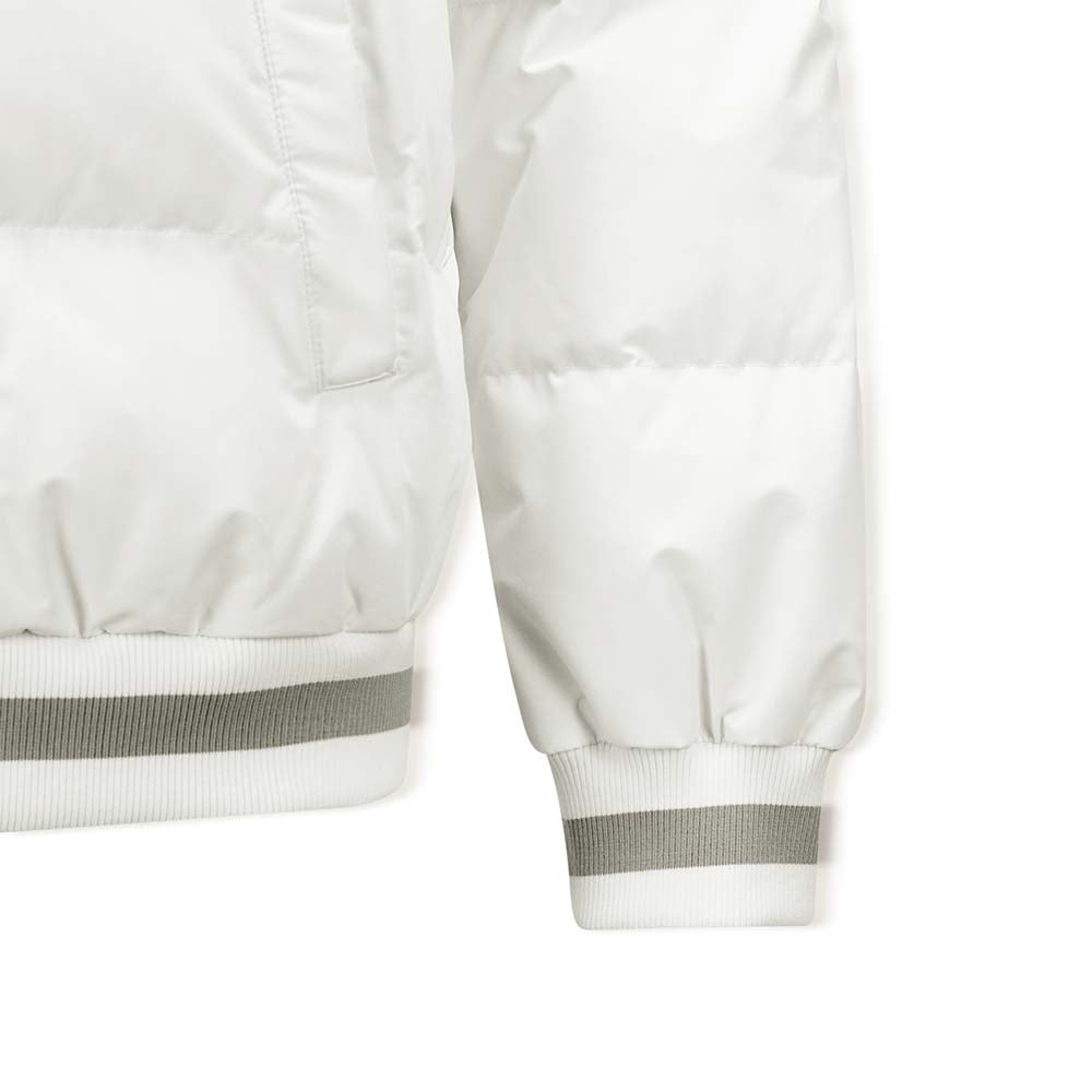 Skechers unisex Sport-Utility Woven Down Jacket in Marshmallow for lifestyle wear