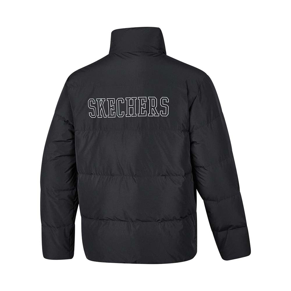 Skechers unisex Sport-Utility Woven Down Jacket in Black Beauty for lifestyle wear
