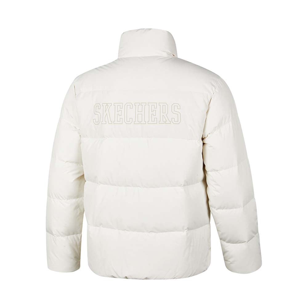 Skechers unisex Sport-Utility Woven Down Jacket in Marshmallow for lifestyle wear