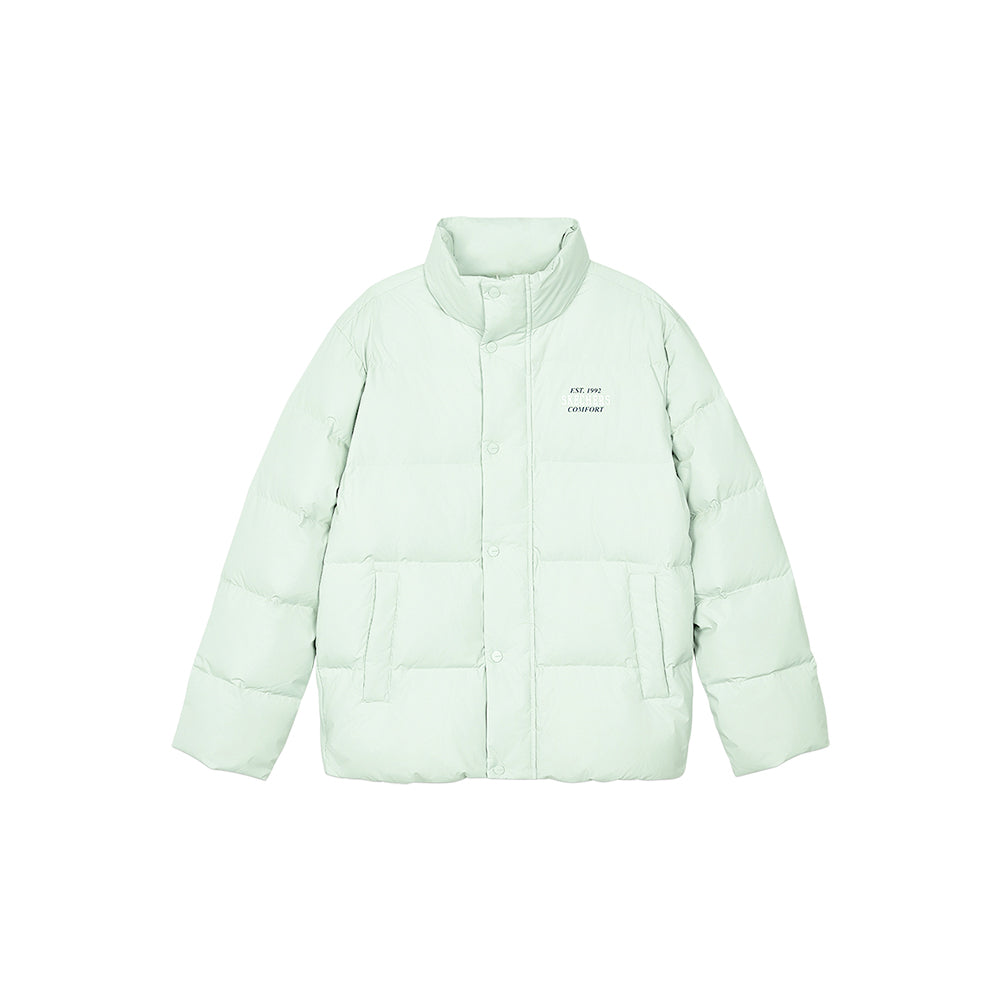 Skechers unisex Sport-Utility Woven Down Jacket in Mercury Green for lifestyle wear