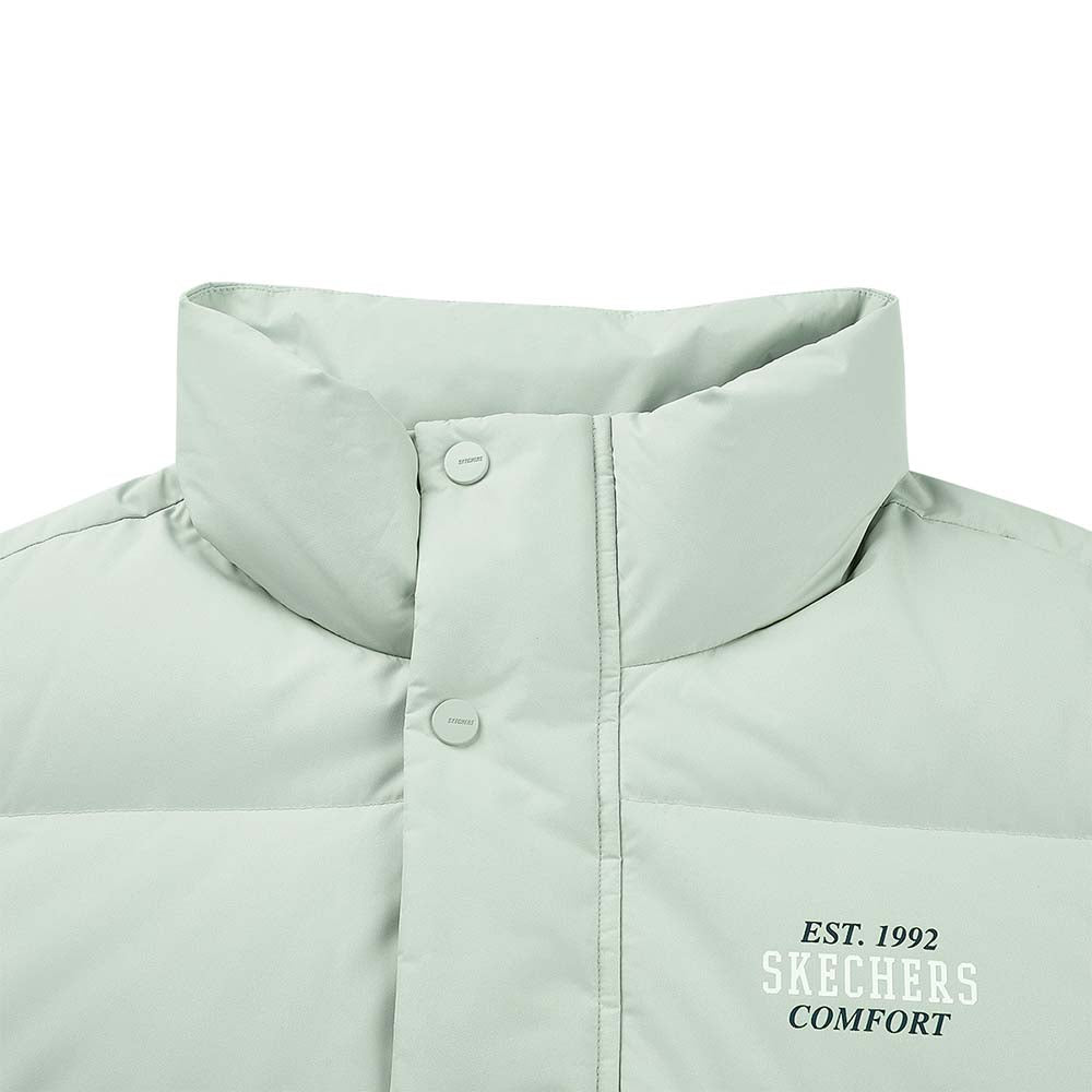 Skechers unisex Sport-Utility Woven Down Jacket in Mercury Green for lifestyle wear