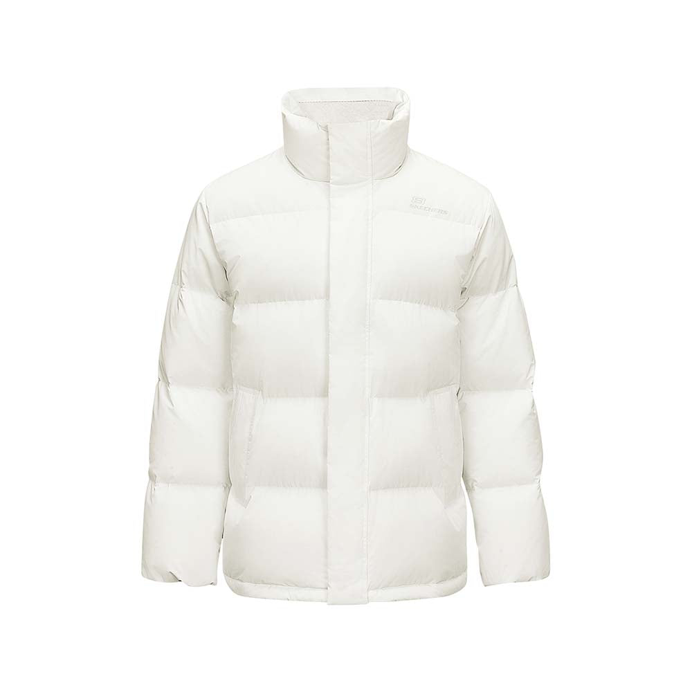 Skechers unisex Sport-Utility Woven Down Jacket in Marshmallow for lifestyle wear