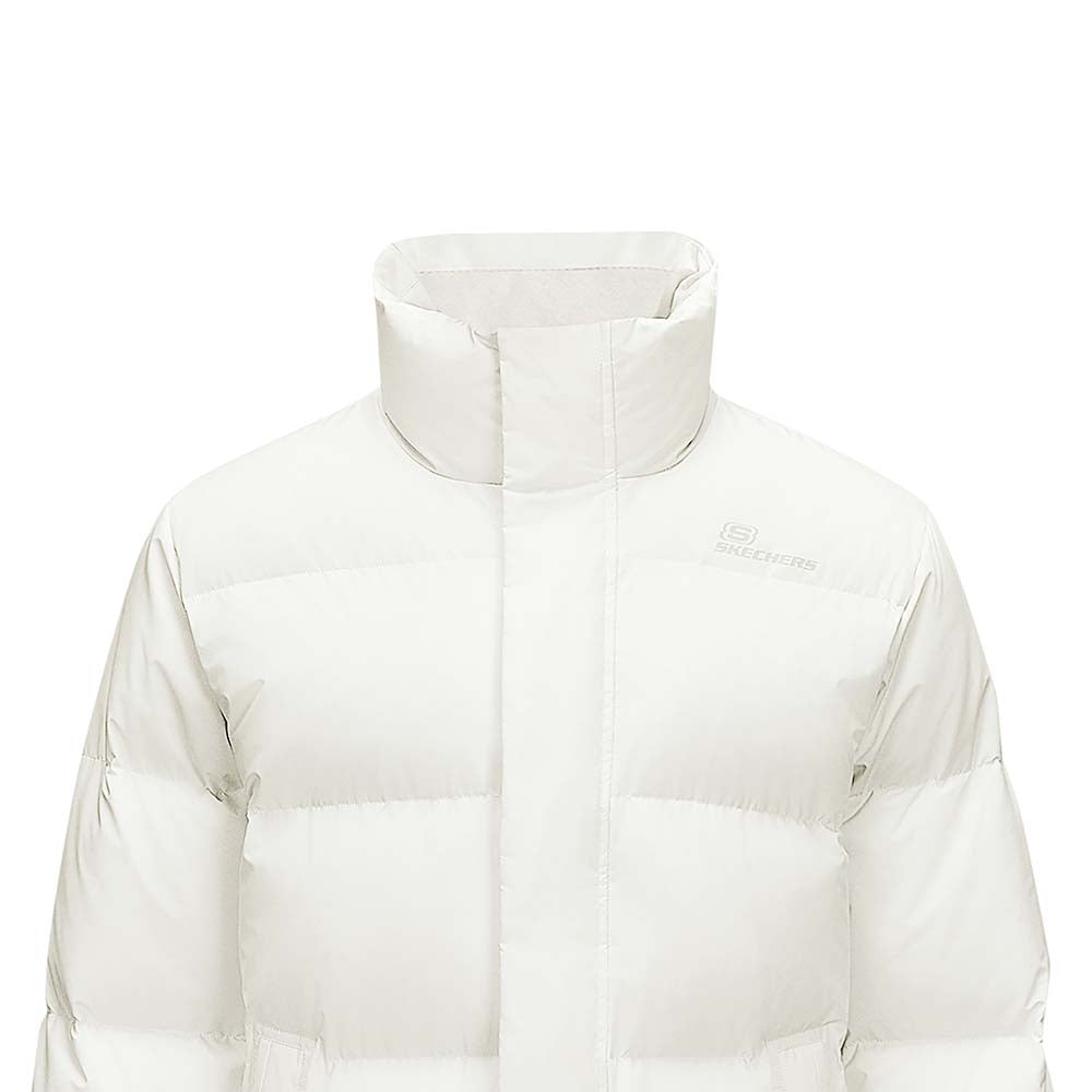 Skechers unisex Sport-Utility Woven Down Jacket in Marshmallow for lifestyle wear